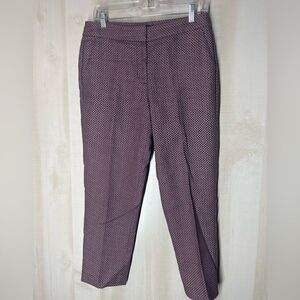 Talbots red and‎ navy blue patterned pants trousers, size 8petite